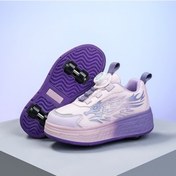Resim Snapbuy High Quality Shoe Bag Çocuk Dört Tekerlekli Yürüyüş Ayakkabısı Çıkarılabilir Nefes Alabilen Tekerlekli Paten Açk Mor 