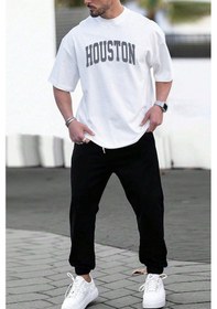 Resim Unisex Houston 2'li Eşofman Takımı Beyaz Siyah 