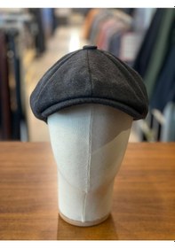 Resim Hamze Peaky Blinders Tarz İngiliz Model Kaşe Kumaş Kasket Şapka Füme 