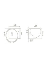 Resim Turkuaz Seramik Cerastyle Mini Köşe Lavabo 28 CM 001300U Hariç 