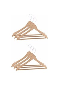 Resim 3'lü Ahşap Görünümlü Plastik Elbise Askısı 