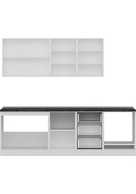 Resim Minar 250 Cm Mutfak Dolabı Beyaz Dore 250-D6 Beyaz 