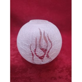 Resim Normadia Yuvarlak Mat Cam Avize Kapağı Alev Desenli (E.27) 