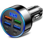 Resim Cloud011 Hızlı Şarj 4 Usb Ekranlı 6 Lı Araç Şarj Aleti Classic Black 7a Oto Adaptör 