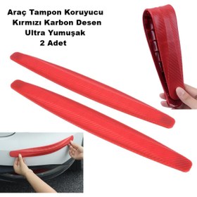 Resim caraks Tampon Koruyucu Plastik Ultra Yumuşak Şekil Alabilen Kırmızı Karbon Desen 2 Parça 1. Kalite - caraks 