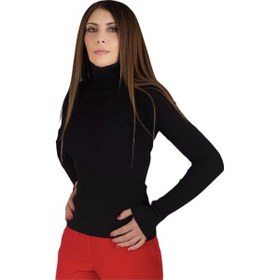 Resim SENTT FİTİLLİ BOĞAZLI LİKRALI BLUZ SİYAH 