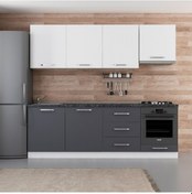 Resim Minar 240 Cm Mutfak Dolabı Beyaz Antrasit 240-A9 Beyaz 