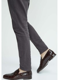 Resim Tamer Tanca Erkek Hakiki Deri Kahverengi Makosen Ayakkabı 183 26201 Erk Ayk Y23 Kahve Kroko Kahverengi 