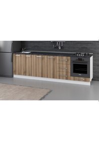 Resim Minar 265 Cm Mutfak Dolabı Beyaz Dore 265-D3-Alt Modül Beyaz 