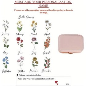 Resim Willowhaven 1 Adet Kişiselleştirilmiş Pembe Nisan Mücevher Kutusu Büyük Kapasiteli Yüzük Kutusu 