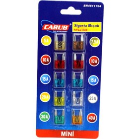Resim Genel Markalar Universal 10'lu Araç Küçük Mini Tip Bıçak Sigorta 10 Adet 