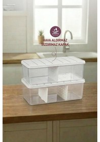 Resim Selka Home 2 Adet 2 Lt. Nora Bölmeli Organizer Buzdolabı Buzluk Düzenleyici Saklama Kabı 