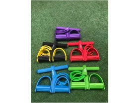 Resim 4 Lastikli Kırmızı Body Trimmer Vücut Şekillendirici Egzersiz Karın El Ayak Direnç Lastiği 