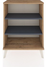 Resim Arges Komodin 2 Raflı 2 Kapaklı 60x30x80 Çam-antrasit Atlas Çam 