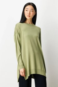 Resim On Kadın Salaş Verev Tunik 65316 Kiwi Kiwi 