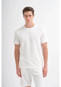 Resim Cazador Polo Yaka Regular Fit Örme Dokulu Tişört 4207 Ekru 