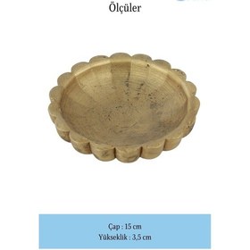 Resim Dekoratif Kase Takı Kutusu Yüzük Kolye Kutusu Mum Tabağı Takı Organizer Çiçek Model - Altın Eskitme 