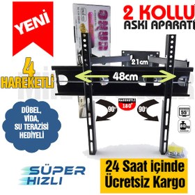 Resim Lg Smart Tv 102 Ekran 40 İnç Çift Kollu Hareketli Lcd Led Tv Askı 