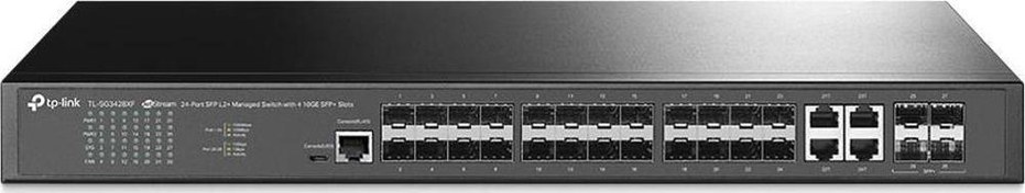 Resim TL-SG3028XF 20 Port SFP 4 Port 10-100-1000 Mbps 4 Port 10GE SFP+ L2 Yönetilebilir Switch TP-Link