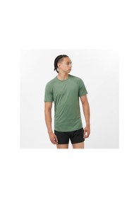 Resim Salomon Cross Run Erkek Koşu Tişört Laurel Wreath Lc2195000 Yeşil 