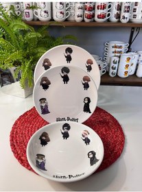 Resim 6 Parça Harry Potter Model Çocuk Yemek Takımı Beslenme Seti Çok Renkli 