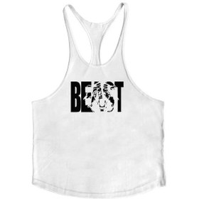 Resim Just Gym Erkek Spor Atleti - Pamuk Kolsuz Bodybuilding Stringer Yelek - Vücut Geliştirmemor Mor 