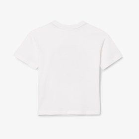 Resim Lacoste Çocuk Bisiklet Yaka Baskılı Beyaz T-Shirt 