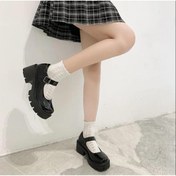 Resim yesmoda siyah oxford harajuku tarz lolita gothicstyle ayakkabı 