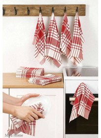 Resim 10 Lu Lüks Bulaşık Kurulama Bezi Ve Mutfak Peçetesi 50x70 Cm Daily Kırmızı Çok Renkli 