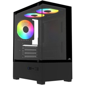 Resim Powerboost M5001b 500w 3 12cm Rainbow Fan Usb 3.0 Seaview Matx Gaming Siyah Kasa 