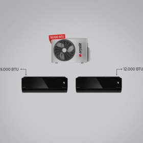 Resim Arçelik Multi sistem klima / 1 Adet 9 Btu Siyah+1 Adet 12 Btu Siyah Iç Ünite / 1 Adet 18 Btu Dış Ünite 