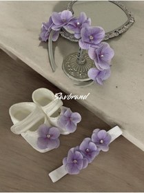 Resim SavBrand Anne Tacı, Bebek Patik ve Bandana 3'lü Özel Set 