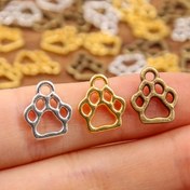 Resim 25 adet DIY aksesuar Bohem tarzı Antika gümüş renkli sevimli hayvan oymalı küçük köpek pati kolye ucu Kadın moda retro el yapımı takı küpe ve kolye aksesuarları 