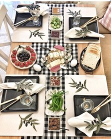 Resim Zeytin Dalı Ahşap Supla - Amerikan Servis - Tabak Altı Çok Renkli 