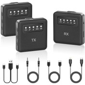 Resim Rogfer İphone Uyumlu & İpad & Android & Kameralar İçin 1'e 1 Usb Yaka Kablosuz Mikrofon 