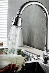 Resim Genel Markalar Krom 3 Fonksiyonlu Mutfak Lavabo Başlığı 360 Derece Döner Musluk Ucu Tasarruflu 1410 