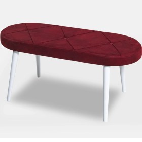 Resim MyMassa Bench Jerika Kumaş Beyaz Ayak 
