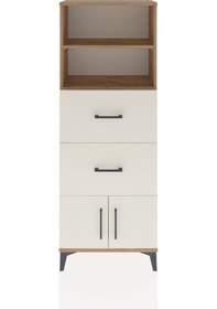 Resim Arges Dolap 2 Raflı 2 Çekmeceli 2 Kapaklı 60x30x163 Çam-aytaşı Atlas Çam 