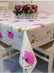 Resim Elyaflı Pvc Muşamba - Desenli Silinebilir Masa Örtüsü 01fnt12262 Pembe 