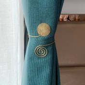 Resim Şık Metal Perde Bağlama - Vintage Tarzı Oturma Odası & Yatak Odası Dekoru için Tutucu, 1 adet, Ev Dekorasyonu, Perde Tokası 