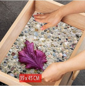 Resim 3D ELSE HALI Else Mor Yaprak Taşlı Kaydırmaz Raf Dolap Çekmece Örtüsü Yıkanabilir Buzdolabı Içi Matı 