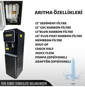 Resim Ev Ofis Tipi Siyah Premium Endüstriyel Su Sebili 