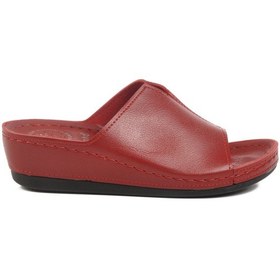 Resim Aspor Kırmızı Anatomik Kadın Dolgu Topuk Terlik Çok Renkli 