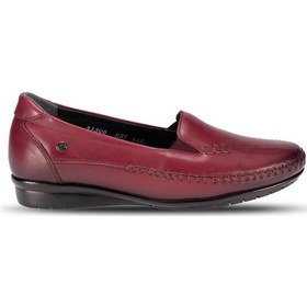 Resim Marla-h Kadın Deri Ayakkabı Bordo Bordo 