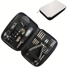 Resim 27 adet Taşınabilir Manuel Araç Seti Metal Kasa ile - Tornavida, Altıgen Anahtar, Kutu Kesici, Ölçü Aleti, Pense Dahil - Kompakt Ev Tamir Araçları, Elektrik Gerektirmez, Temel DIY ve Ev Tamir Kiti, Araç Düzenleme | Kompakt Araç Seti | Dayanıklı Metal Kasa, Ev için Araç Seti 