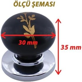 Resim Glaswen 15 Adet Asya Kulp Siyah Polimer Düğme Kulp Krom Tabla Mobilya Mutfak Dolabı Çekmece Kulbu Kulpları 