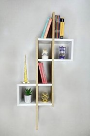 Resim Mudesa Duvar Rafı Kitaplık Duvara Monte Kitap Rafı Modern Dekoratif Pratik Şık Raf Ev Dekorasyonu 