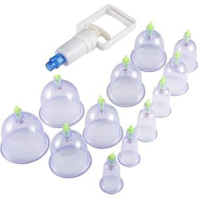 Resim 12'Li Masaj Hacamat Kupa Hacemat Bardak Seti Şeffaf 