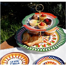 Resim Baci Milano Dolce Vita Çok Renkli Kek Standı 31 Cm Kırmızı 