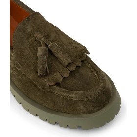 Resim Deery Kadın Hakiki Süet Yeşil Püsküllü Loafer - 02033ZYSLC01 